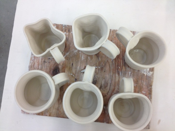 Top view of cups, some slightly distorted to creat different visual interest.